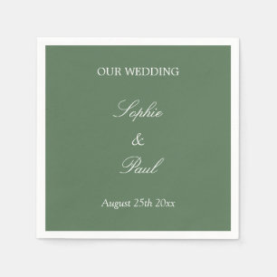 Serviette En Papier Serviettes élégantes de Mariage vert gris