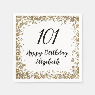 Serviette En Papier Serviettes élégantes pour 101e anniversaire avec p