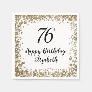 Serviette En Papier Serviettes élégantes pour 76e anniversaire avec pa