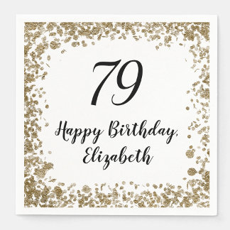 Serviette En Papier Serviettes élégantes pour 79e anniversaire avec pa