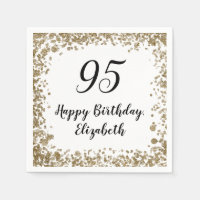 Serviettes élégantes pour 95e anniversaire avec pa