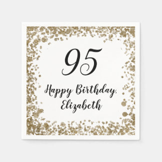 Serviette En Papier Serviettes élégantes pour 95e anniversaire avec pa