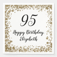 Serviettes élégantes pour 95e anniversaire avec pa