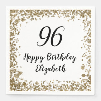 Serviette En Papier Serviettes élégantes pour 96e anniversaire avec pa