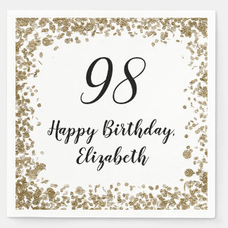 Serviette En Papier Serviettes élégantes pour 98e anniversaire avec pa