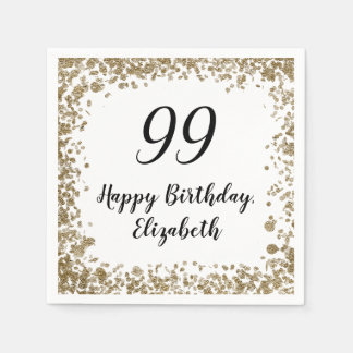 Serviette En Papier Serviettes élégantes pour 99e anniversaire avec pa