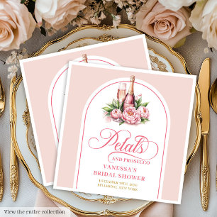 Serviette En Papier Serviettes Élégantes Rose et Pétales Dorés et Pros