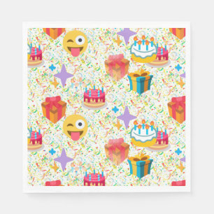 Serviette En Papier serviettes emoji d'anniversaire heureux