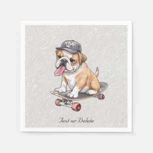 Serviette En Papier Serviettes en aquarelle Bouledogue