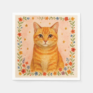 Serviette En Papier Serviettes en aquarelle Chat.
