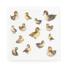 Serviettes en aquarelle de canard