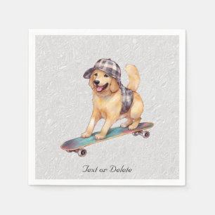 Serviette En Papier Serviettes en aquarelle Golden Retriever