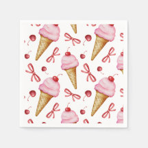 Serviettes en aquarelle Sweet Coquette