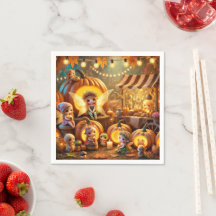 Serviettes en découpage Magical Fall Fairy Pumpkin