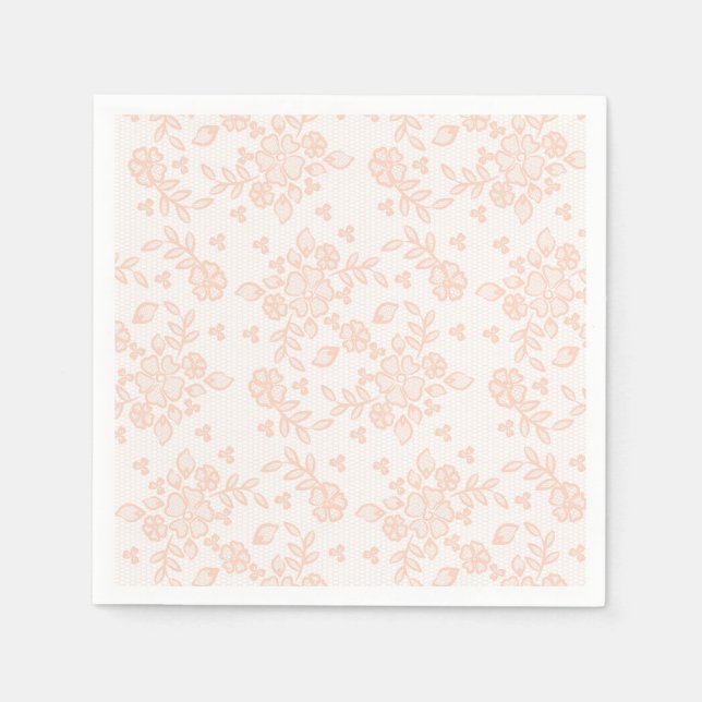 Serviette En Papier Serviettes en dentelle de fleurs de pêche luxueuse (Devant)