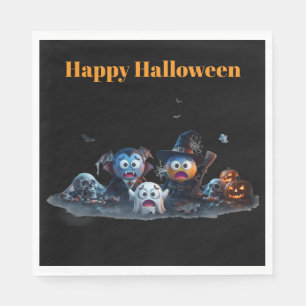 Serviette En Papier Serviettes en emoji de Joyeux Halloween.
