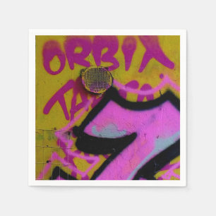 Serviette En Papier Serviettes en graffiti rose.