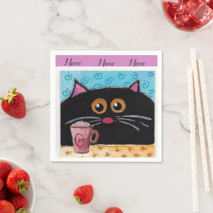 Serviette En Papier serviettes en papier, chat blanc