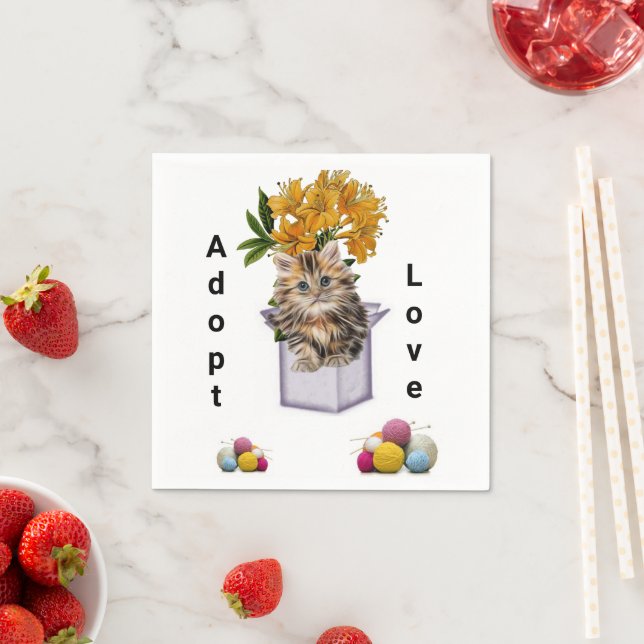 Serviette En Papier Serviettes en papier, chaton Condo Floral (En situation)