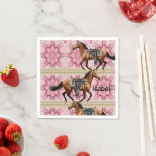 Serviette En Papier Serviettes en papier, Chevaux roses