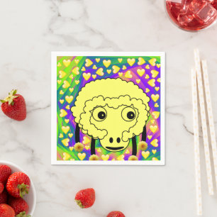 Serviette En Papier Serviettes en papier, Coeurs jaunes moutons