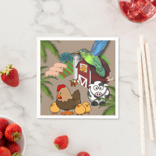 Serviette En Papier Serviettes en papier, élevage de poulets de vache