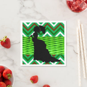 Serviette En Papier Serviettes en papier, femme africaine verte