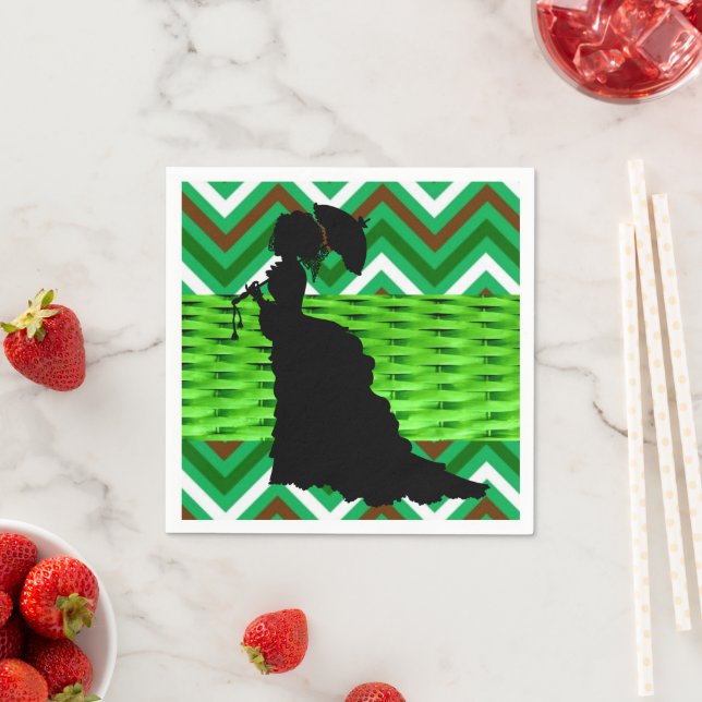 Serviette En Papier Serviettes en papier, femme africaine verte (En situation)