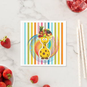 Serviette En Papier Serviettes en papier, Giraffe Fruit