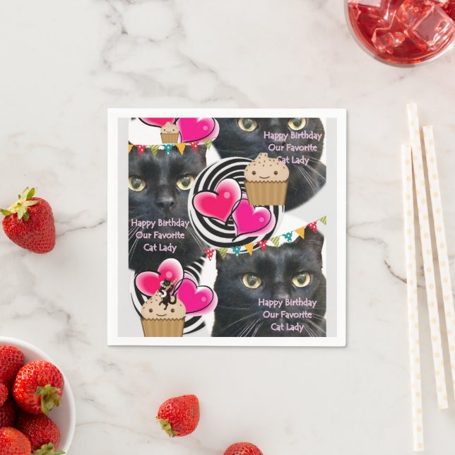 Serviette En Papier Serviettes en papier, Joyeux Anniversaire Chat Lad (En situation)