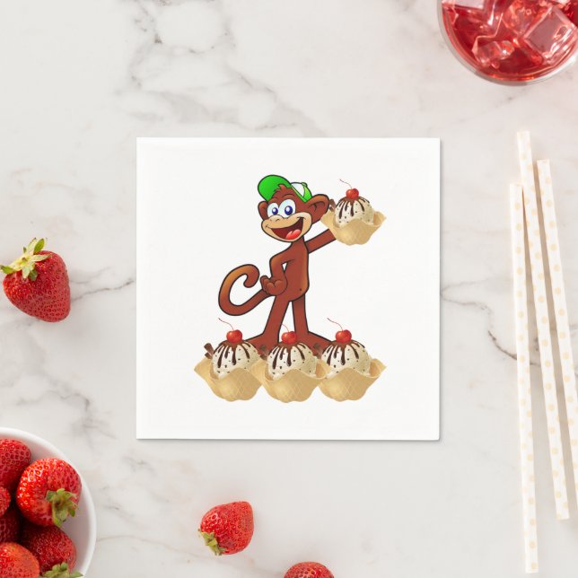 Serviette En Papier Serviettes en papier, serviettes de singe en crème (En situation)