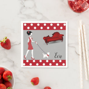 Serviette En Papier Serviettes en papier, Vintage Paris France Rouge P