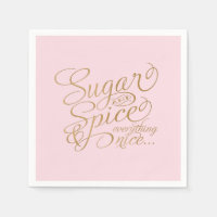 Serviettes en sucre et épices rose et or