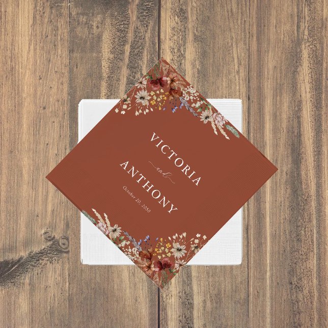 Serviette En Papier Serviettes en terre cuite Fleur sauvage minuscule  (Créateur téléchargé)