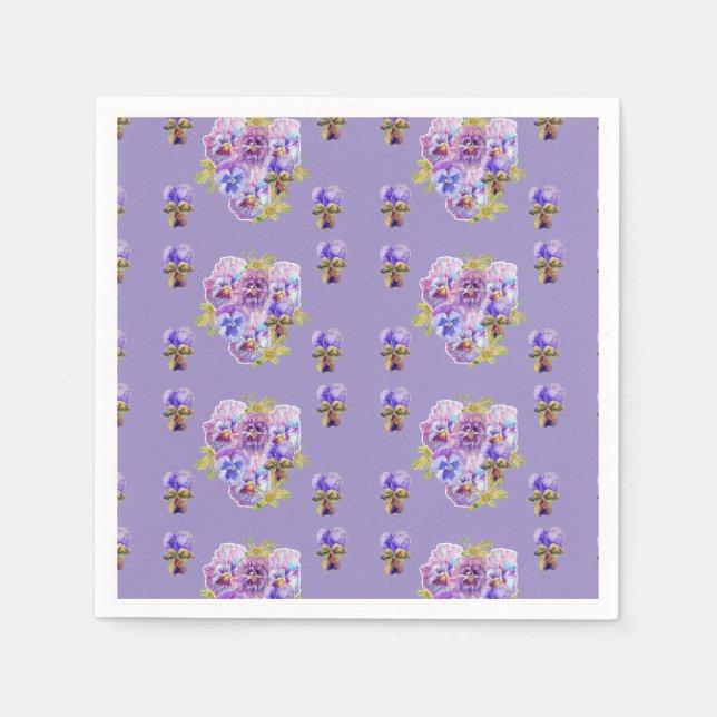 Serviette En Papier Serviettes en tissu viola Pensée Violet Démodé (Devant)