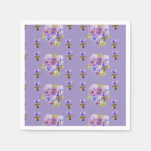 Serviette En Papier Serviettes en tissu violet Pansy viola Shabby Purp