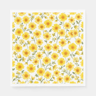 Serviette En Papier "Serviettes ensoleillées Floral Luncheon - 6,5" 3-