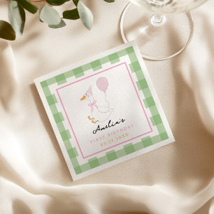 Serviette En Papier serviettes fantaisistes Rose canard rose folle Pre