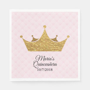 Serviette En Papier Serviettes fascinantes de Quinceañera de couronne
