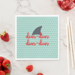 Serviette En Papier Serviettes Fin Requin avec Vagues Dun Dun Dun Dun