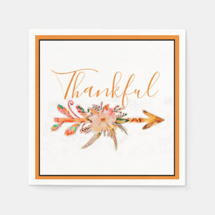 Serviette En Papier Serviettes fléchées de gratitude