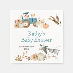 Serviette En Papier Serviettes Fleuries Tracteur Animal de la Ferme de