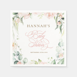 Serviette En Papier Serviettes Fleurs de naissance pour Baby Shower