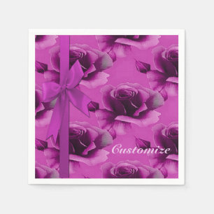 Serviette En Papier Serviettes florales de motif de roses roses