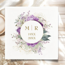 Serviettes florales de pivoine pour noces d'or 50e
