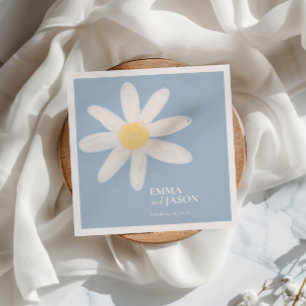 Serviette En Papier Serviettes florales Dusty Blue Boho Daisy
