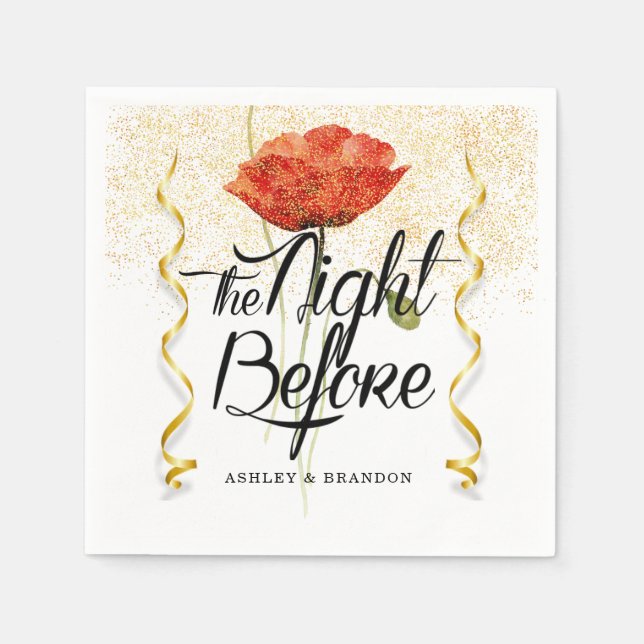 Serviette En Papier Serviettes Florales Minimes La Nuit Avant la Répét (Devant)