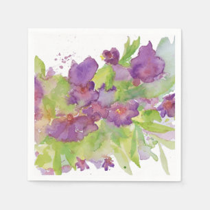 Serviette En Papier Serviettes florales pourpres