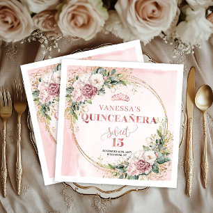 Serviette En Papier Serviettes florales Rose Gold pour célébration Swe