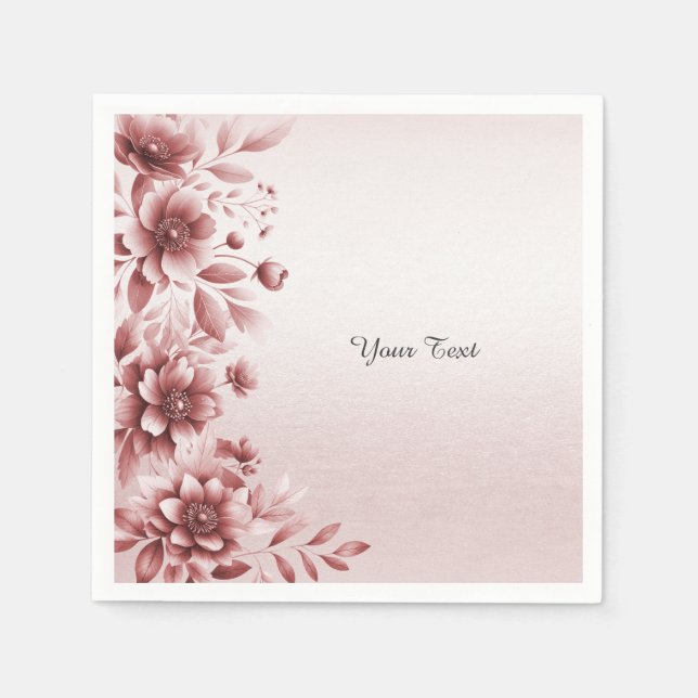 Serviette En Papier Serviettes Florales Roses poussiéreuses (Devant)